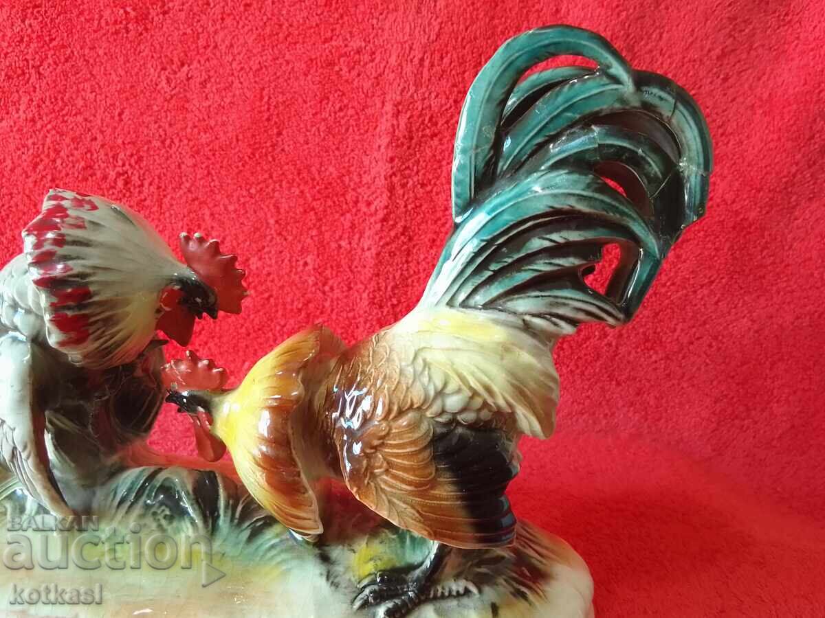 Old porcelain figure Cockfight marked - 5 Old porcelain figure Cockfight marked - 5