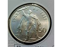 Cehoslovacia 50 de coroane 1955 UNC - Argint