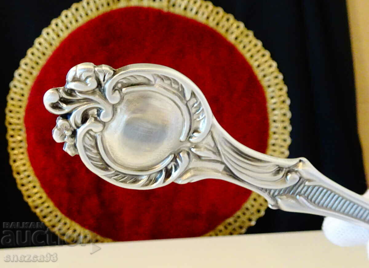 Pewter spoon, painting In front of the gate there is a linden tree, pewter wedding - 5 Pewter spoon, painting In front of the gate there is a linden tree, pewter wedding - 5