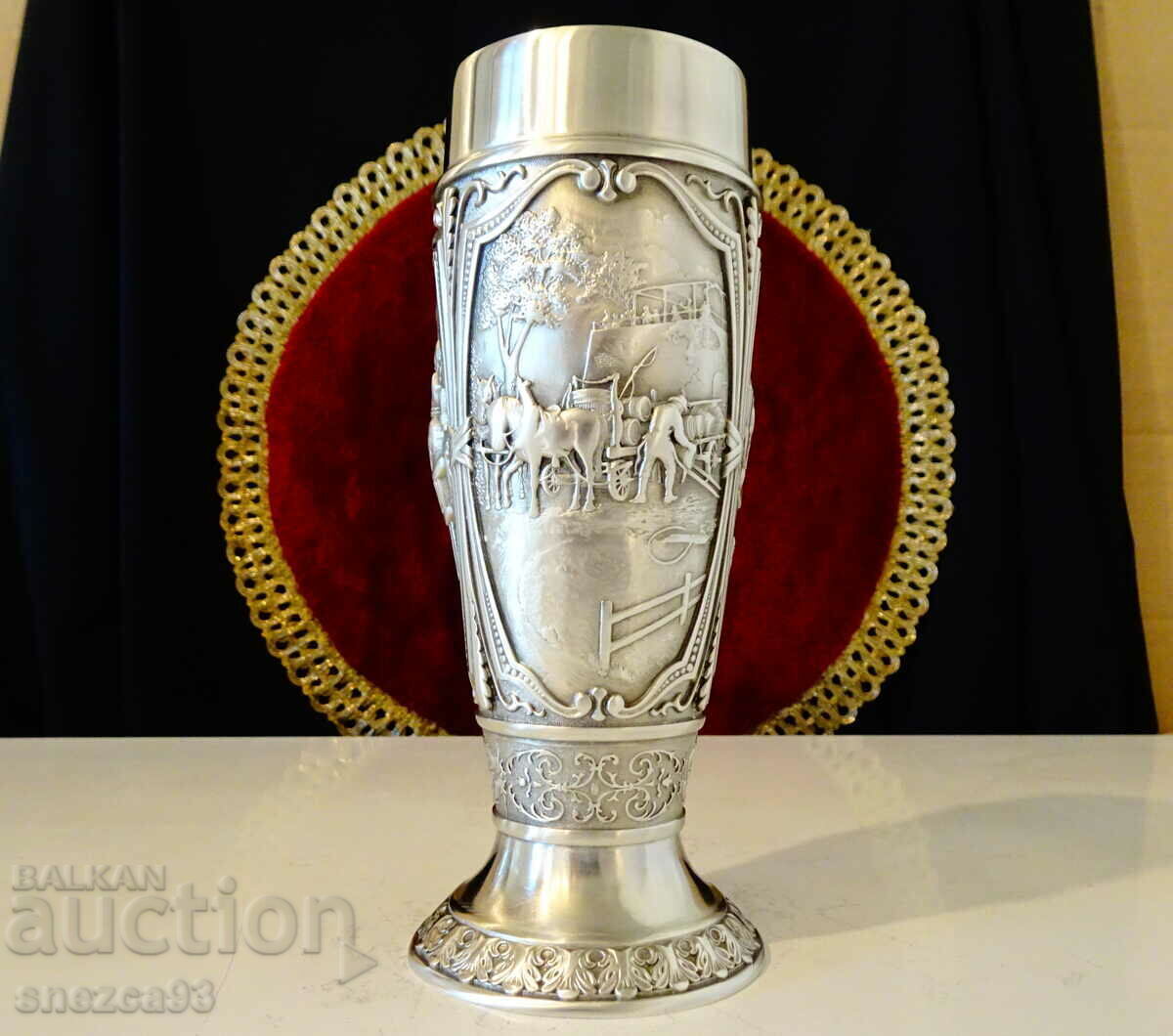 A gorgeous pewter goblet in honor of wine. A gorgeous pewter goblet in honor of wine.