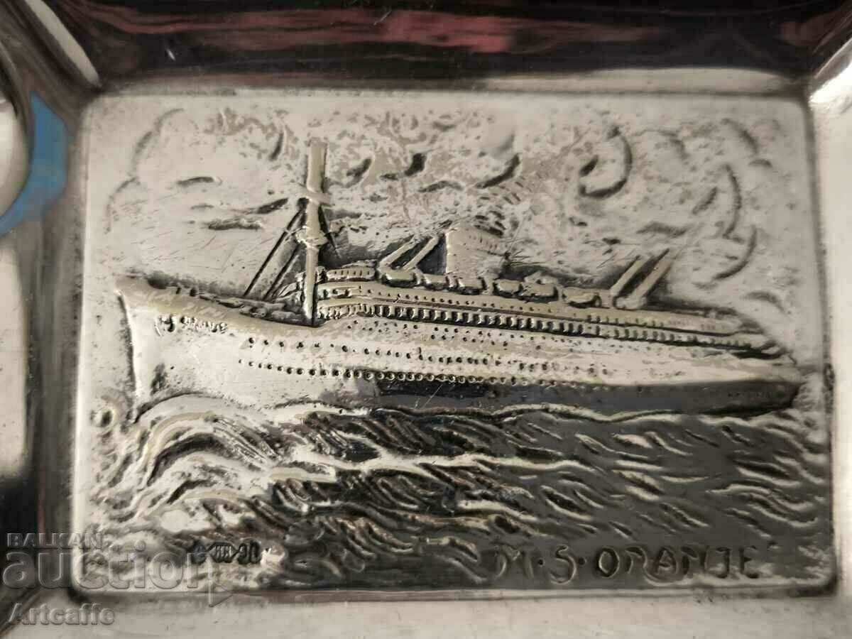 Auction  Silver plated ashtray