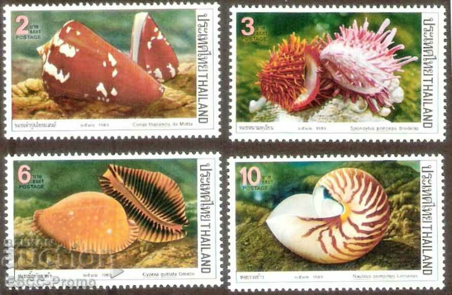 Чисти марки Фауна Раковини 1989 от Тайланд