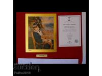Картина Огюст Реноар 1/900 в света, 22 карата злато