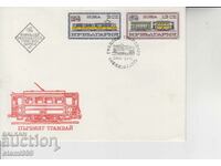 First day postal envelope Trams Rails