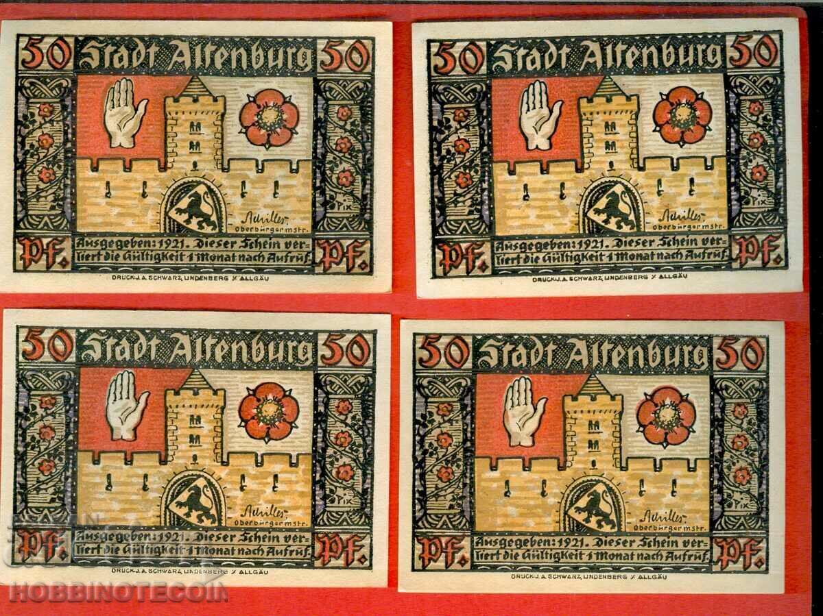 NOTGELD ALTENBURG 4 x 50 - 1921 NOTGELD ALTENBURG 4 x 50 - 1921