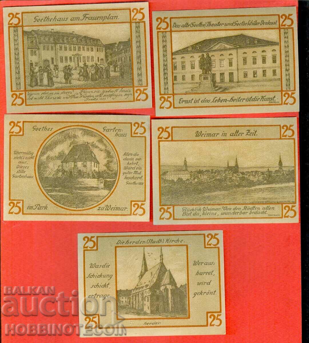 NOTGELD WEIMAR 5 x 25 - 1921 with price 19.54 BGN | € 9.99