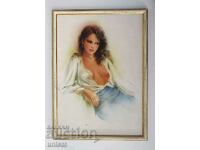 Portrait of a young woman, painting, impressionism