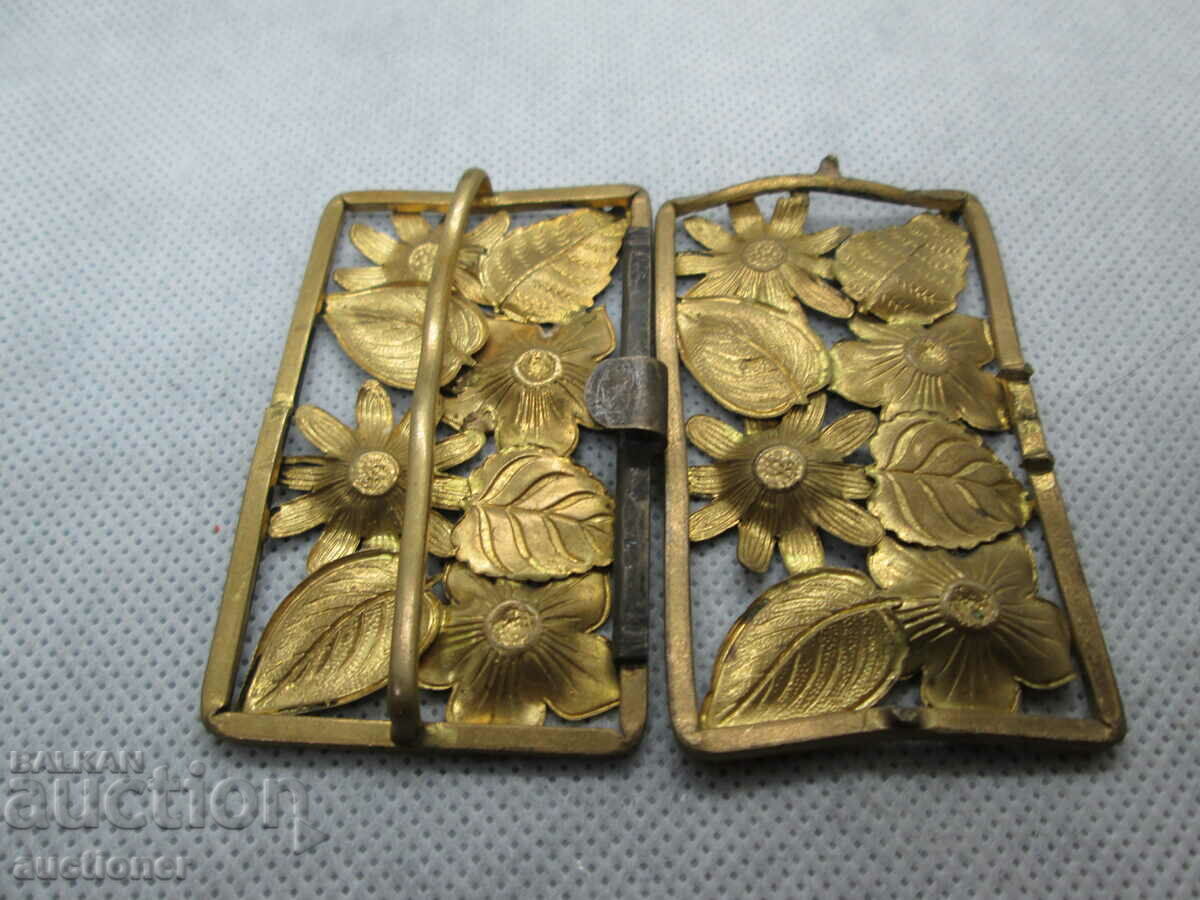 GOLD-PLATED BRASS PAFTS, BUCKLE FOR ETHNIC BELT, WEAR - 5 GOLD-PLATED BRASS PAFTS, BUCKLE FOR ETHNIC BELT, WEAR - 5