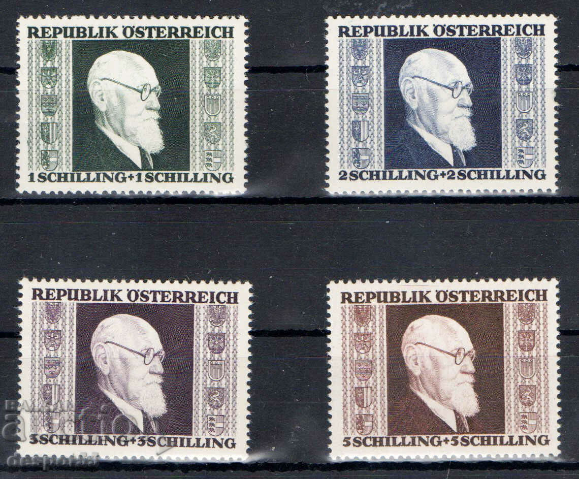 1946. Αυστρία. Φιλανθρωπικά γραμματόσημα - Πρόεδρος Renner.