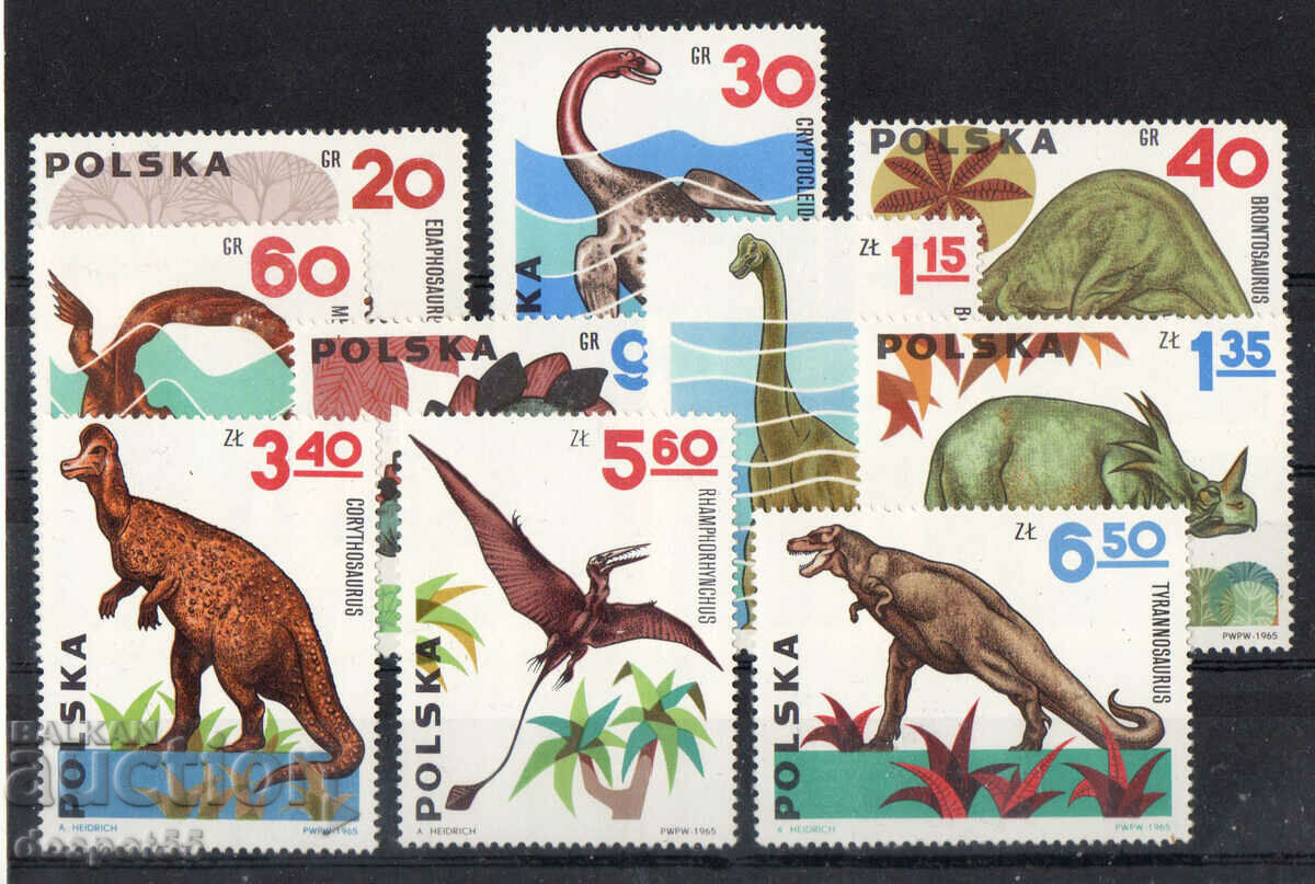 1965. Poland. Prehistoric animals.