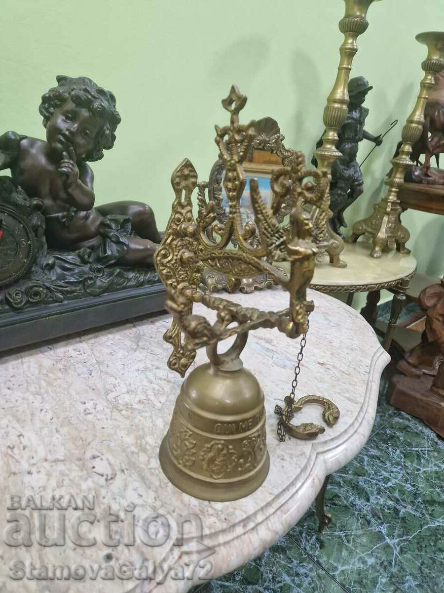 A wonderful antique Belgian bronze bell