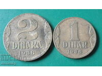 Yugoslavia 1938 - 1 and 2 dinars
