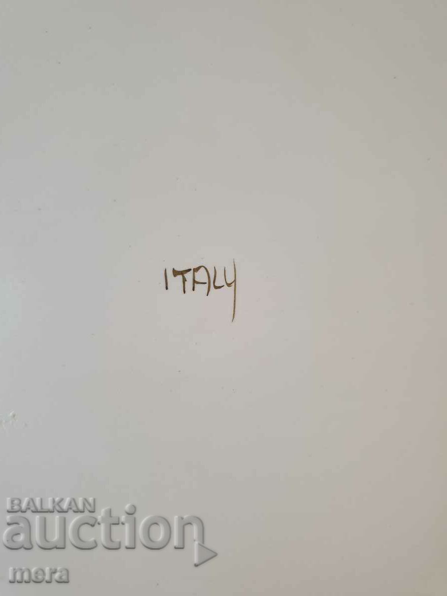 Large Italian porcelain soup bowl, plate and ladle - 7