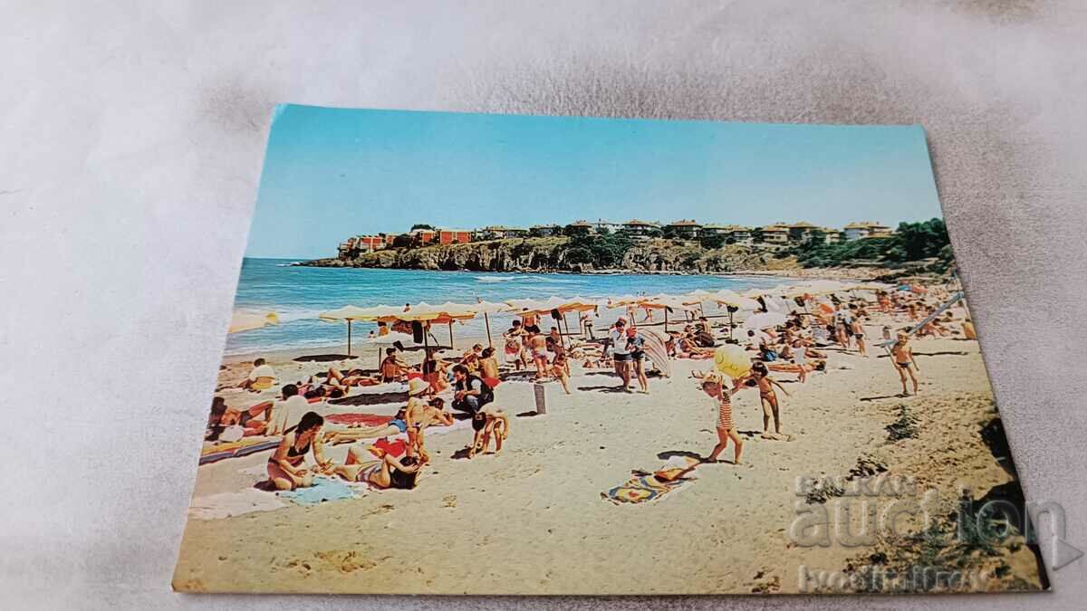 Carte poștală Plaja Centrală din Sozopol 1988