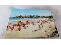 Пощенска картичка Созопол Централният плаж 1988