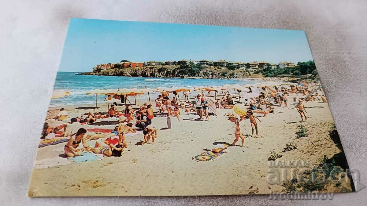 Postcard Sozopol Central Beach 1988