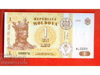 МОЛДОВА MOLDOVA 1 Леу емисия issue 2006 - 000076 НОВА UNC