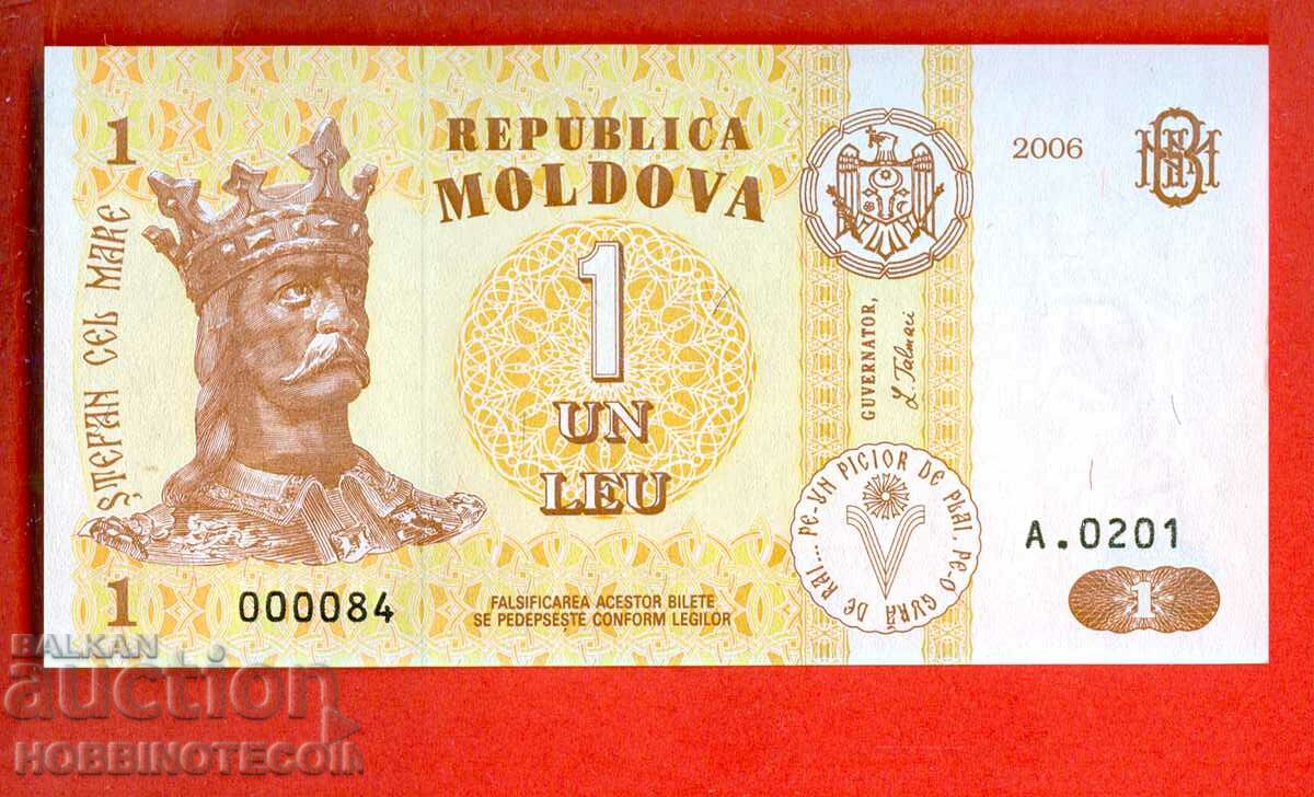 МОЛДОВА MOLDOVA 1 Леу емисия issue 2006 - 000084 НОВА UNC