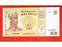 МОЛДОВА MOLDOVA 1 Леу емисия issue 2006 - 000060 60 НОВА UNC