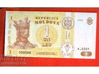 MOLDOVA MOLDOVA 1 Leu emisiune 2006 - 000080 80 NOU UNC
