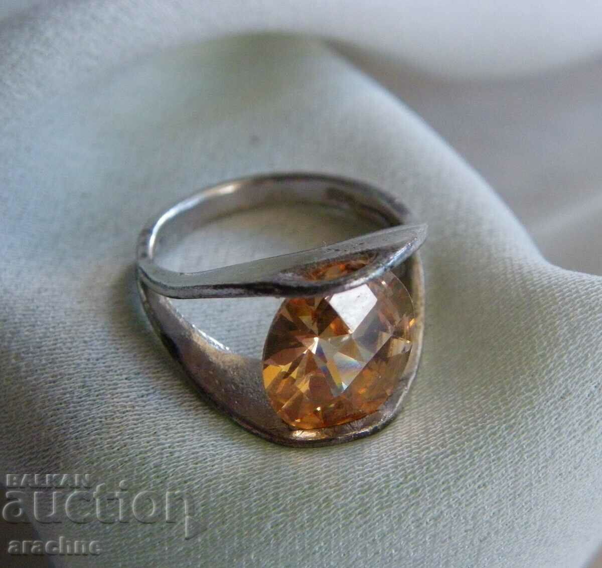 Delivery of Old Western European silver ring with large tourmaline Delivery of Old Western European silver ring with large tourmaline