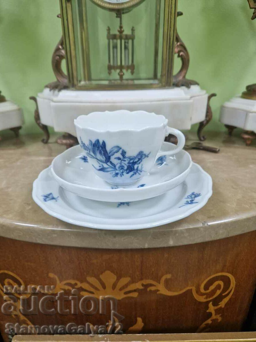 A beautiful antique porcelain triple set