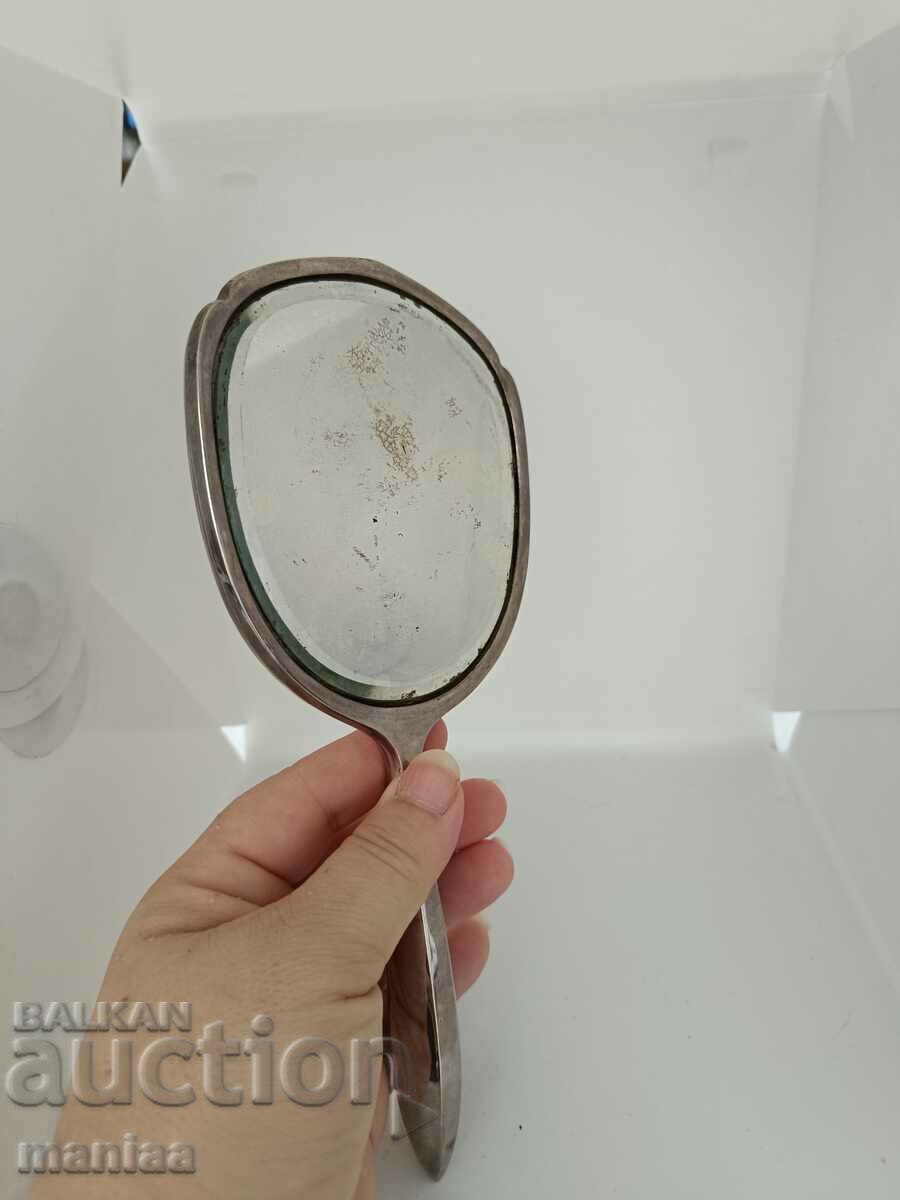 Auction  Birmingham Crystal Silver Marked Mirror 1929