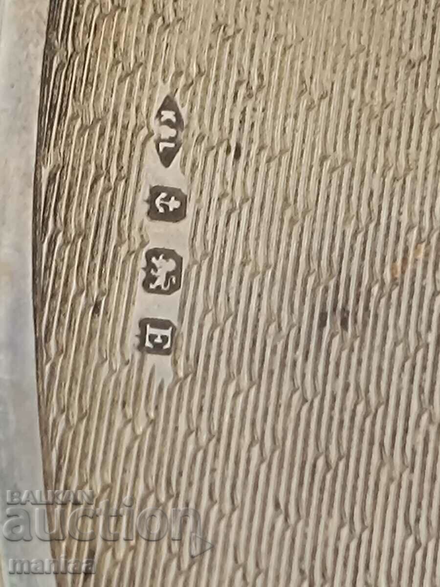 Birmingham Crystal Silver Marked Mirror 1929 - 5