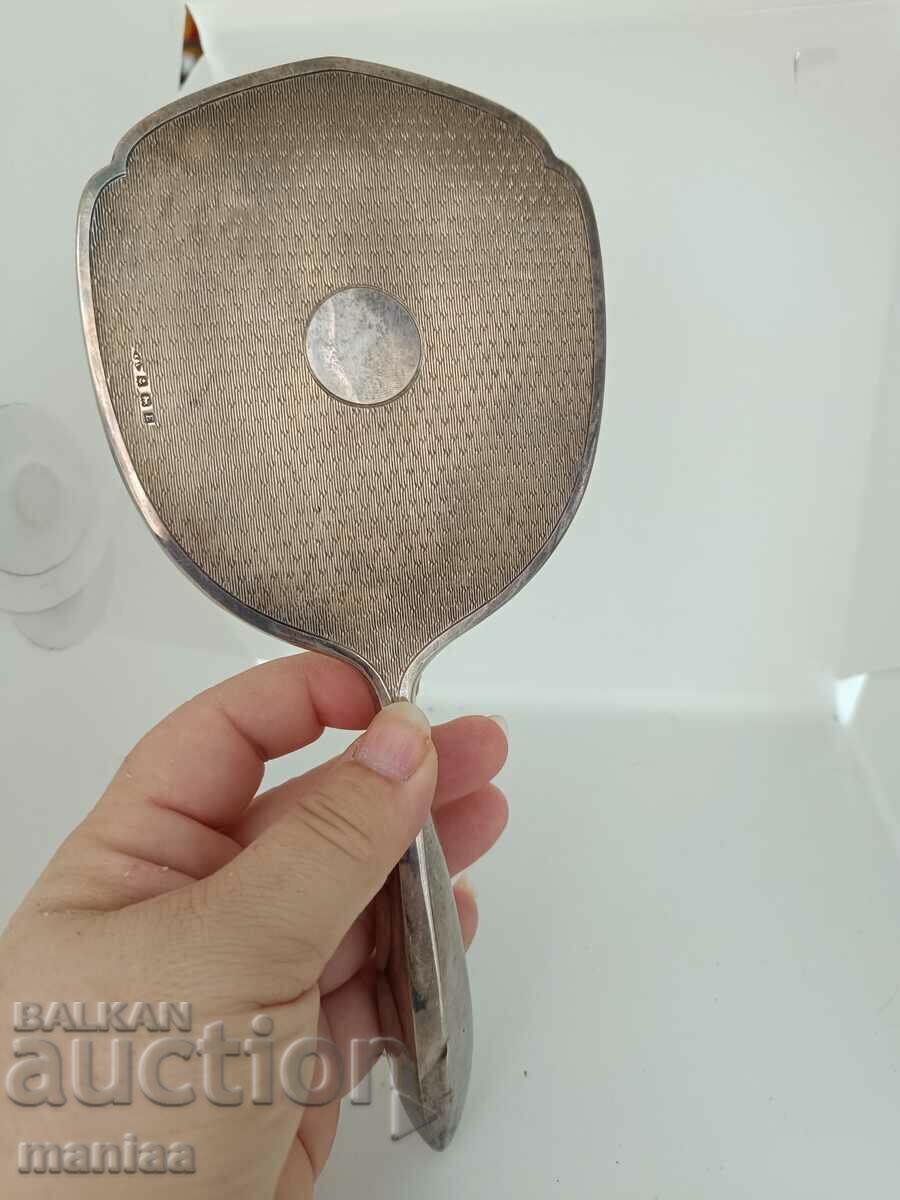 Birmingham Crystal Silver Marked Mirror 1929