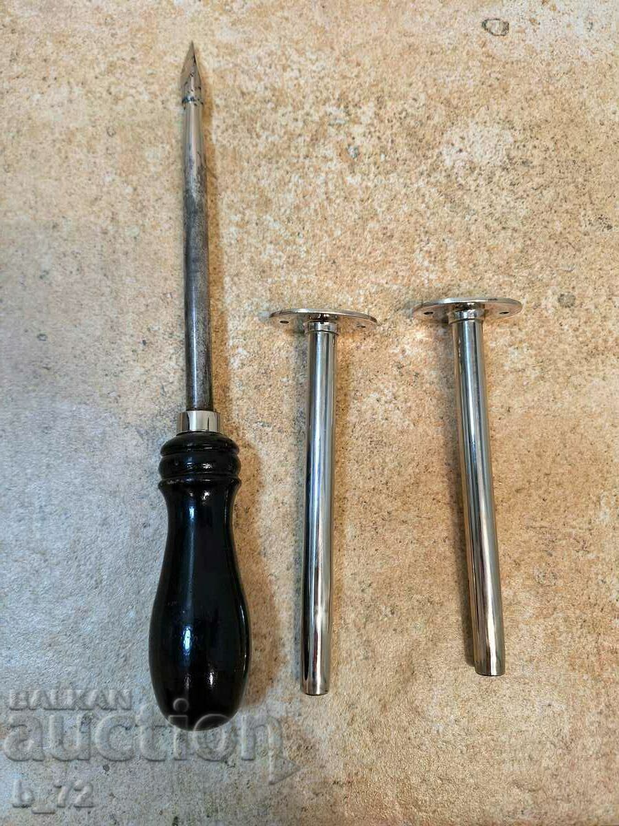 Old veterinary medical trocar, stylet, awl, cannulas