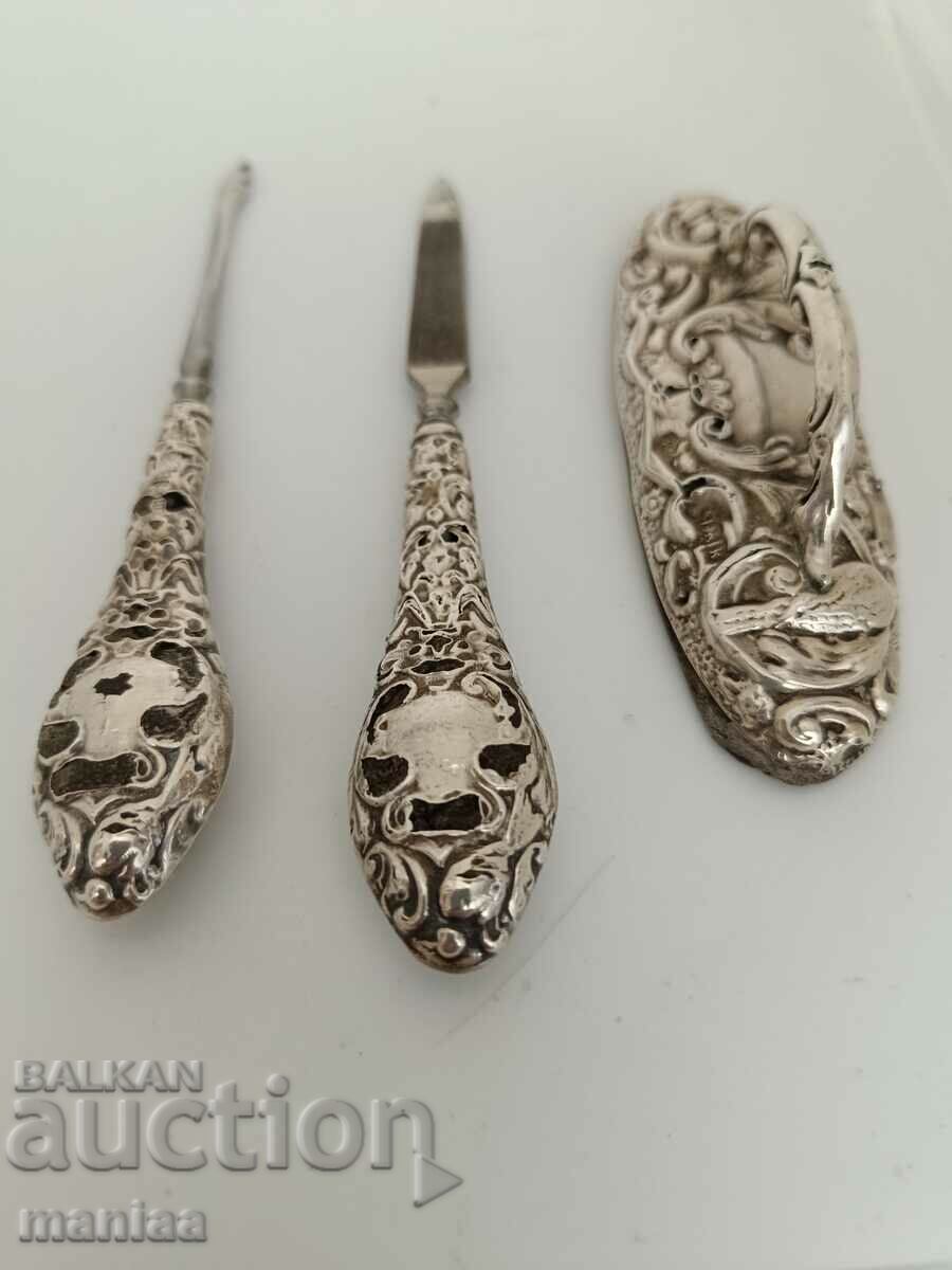 Silver English Old Nail Set Silver English Old Nail Set