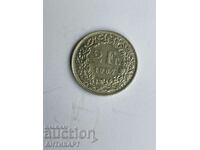 monedă de argint 2 franci Elveția argint 1957
