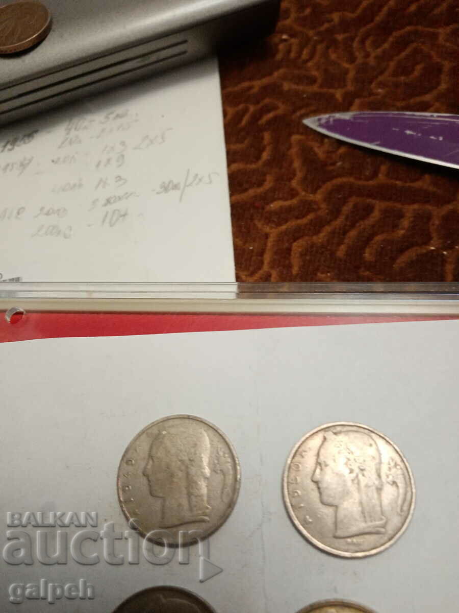 Auction LOT OF COINS - BELGIUM - 5 pcs. - BGN 1 Auction LOT OF COINS - BELGIUM - 5 pcs. - BGN 1