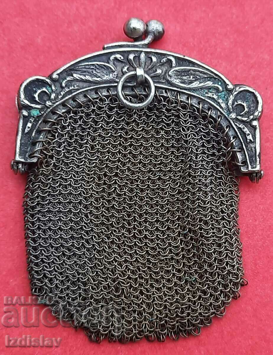 Poșetă mică de argint Art Nouveau