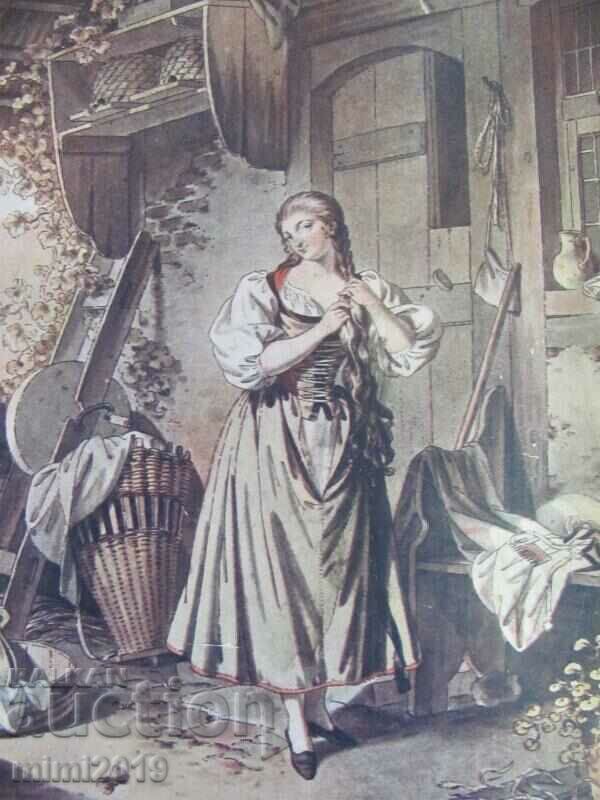 Αντίκα λιθογραφία σε αυθεντικό ξύλινο πλαίσιο με τιμή 30.00 BGN | € 15.34 Αντίκα λιθογραφία σε αυθεντικό ξύλινο πλαίσιο με τιμή 30.00 BGN | € 15.34