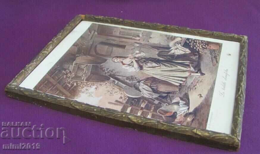 Αντίκα λιθογραφία σε αυθεντικό ξύλινο πλαίσιο - 6 Αντίκα λιθογραφία σε αυθεντικό ξύλινο πλαίσιο - 6