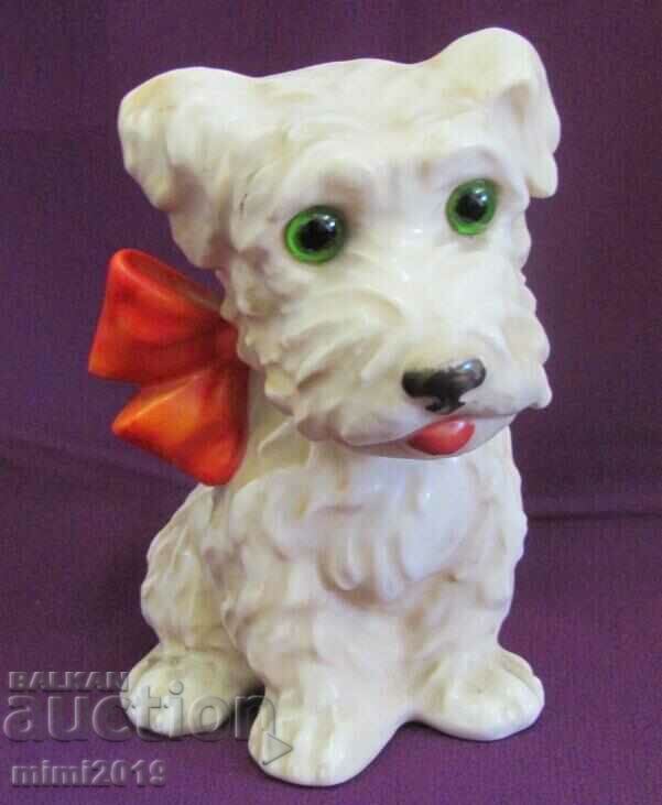 19th century Porcelain Lamp-Dog marked, glass eyes with price 300.00 BGN | € 153.39