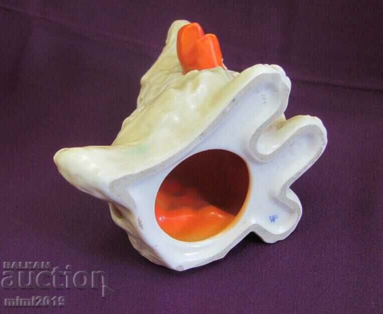 19th century Porcelain Lamp-Dog marked, glass eyes - 7