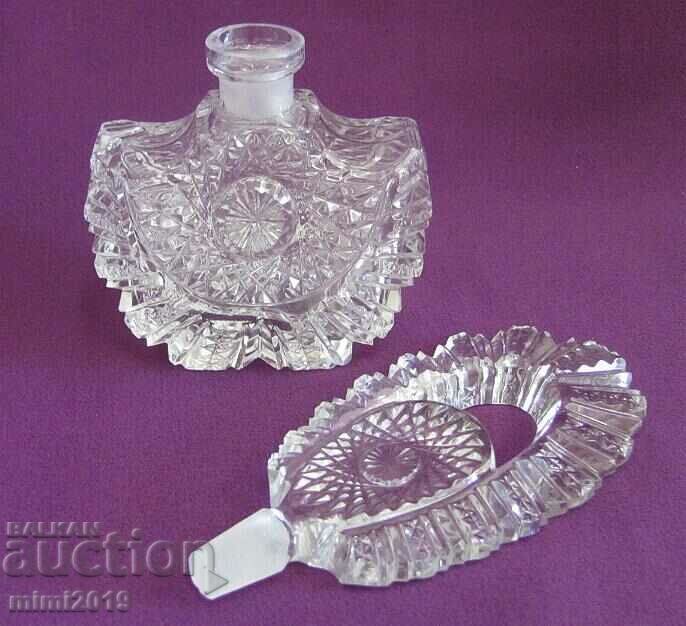Art Deco Crystal Perfume Bottle - 6
