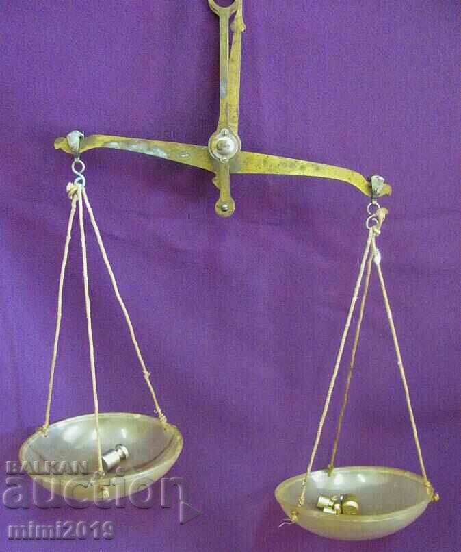 19th Century Bronze Medical Apothecary Scales with Grams - 5