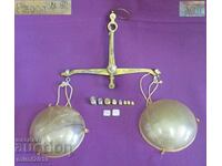 19th Century Bronze Medical Apothecary Scales with Grams