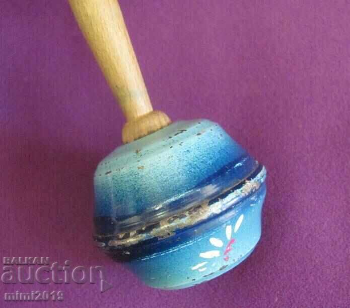 Auction  19th century Antique Metal and Wood Baby Rattle