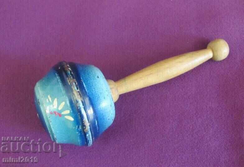 19th century Antique Metal and Wood Baby Rattle - 5