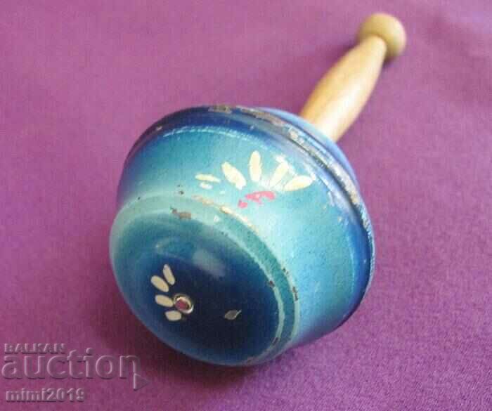 19th century Antique Metal and Wood Baby Rattle - 6