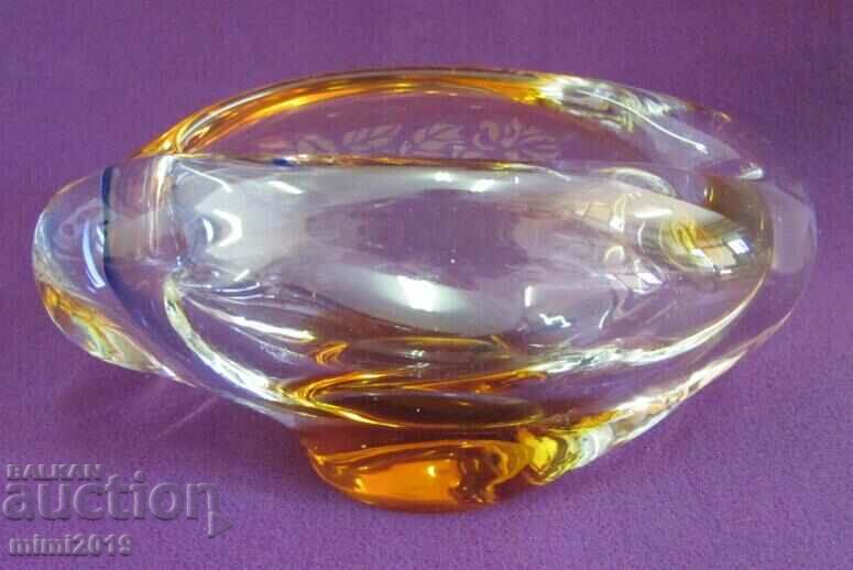Auction  Vintich Crystal Glass Ashtray