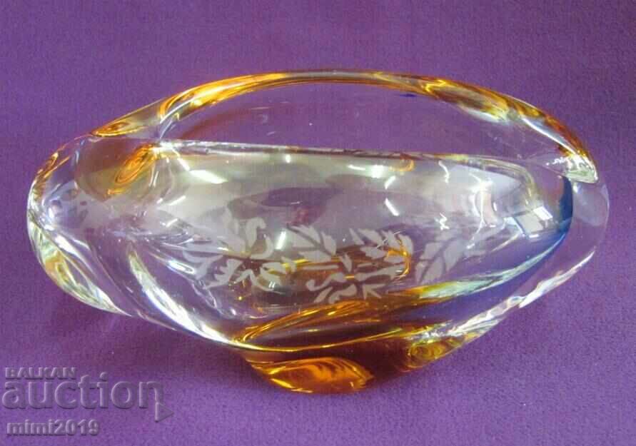 Vintich Crystal Glass Ashtray
