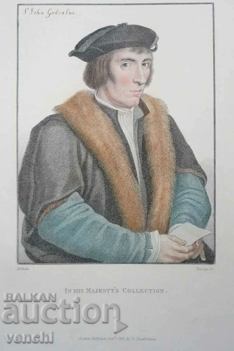 1812 - GRAVURĂ - Hans Holbein - original + 1812 - GRAVURĂ - Hans Holbein - original +