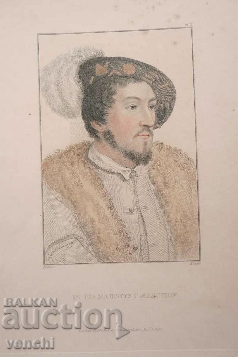 1812 - GRAVURA - Hans (după) Holbein cel Tânăr - Original