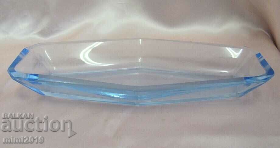Auction Antique Plate Crystal Blue Glass Auction Antique Plate Crystal Blue Glass