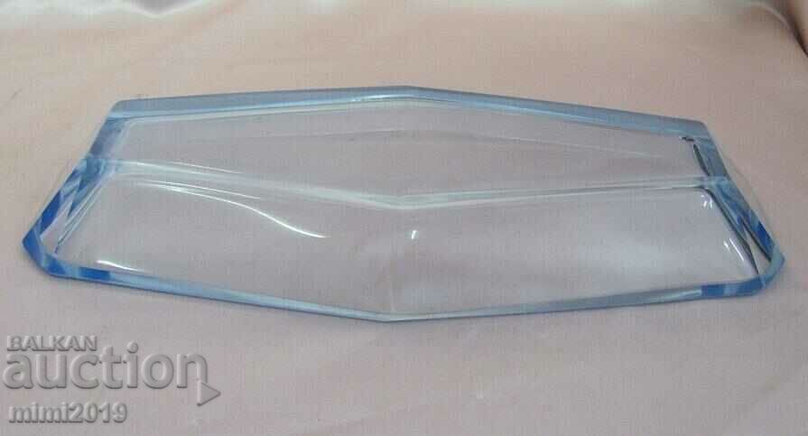 Delivery of Antique Plate Crystal Blue Glass Delivery of Antique Plate Crystal Blue Glass